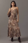 Astr Maeryn V-neck Slip Maxi Dress In Brown