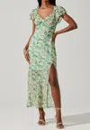 ASTR MAISY DRESS IN GREEN FLORAL