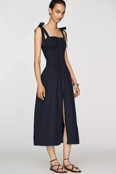Astr Marie Midi Dress In Blue