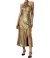 Astr The Label Marissa Golden Halter Maxi Dress In Gold