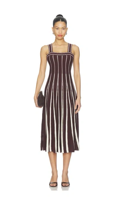 Astr Marlen Dress In Brown Cream