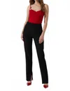 Astr The Label Marlowe High Waist Slit Hem Pants In Black