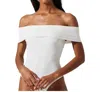 Astr Mavey Off-the-shoulder Bodysuit In White