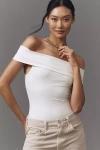 Astr Mavey Off-the-shoulder Bodysuit In White