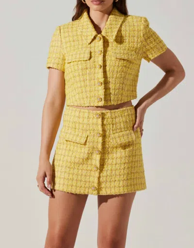 Astr Mavey Tweed Jacket In Yellow