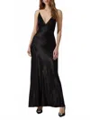 Astr Maxime Pearl Straps Maxi Dress In Black In Black