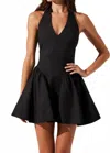 Astr Meana Dress In Black In Black