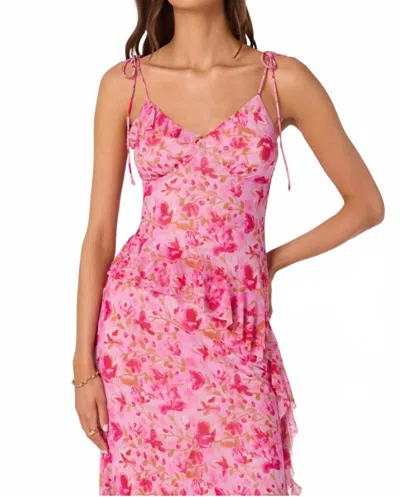 Astr Mejra Floral Asymmetric Tank Top In Pink
