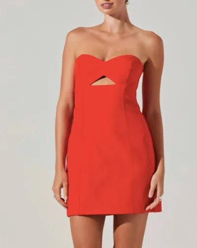 Astr Mekhi Strapless Dress In Red