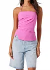 Astr The Label Mel Side Ruched Halter Top In Pink