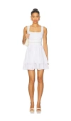 Astr The Label Melaine Lace Detail Cotton Blend Minidress In 白色