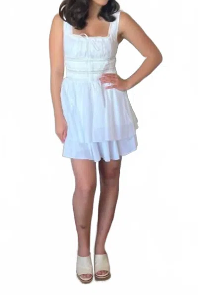 Astr Melaine Lace Trim Mini Dress In White