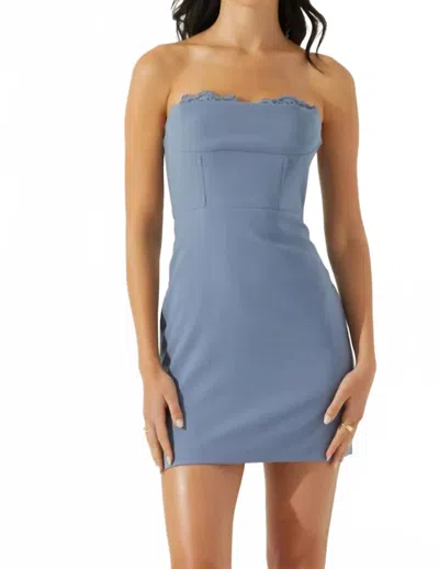 Astr Melani Mini Dress In Slate Blue
