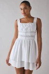 Astr The Label Melaine Lace Detail Cotton Blend Minidress In White