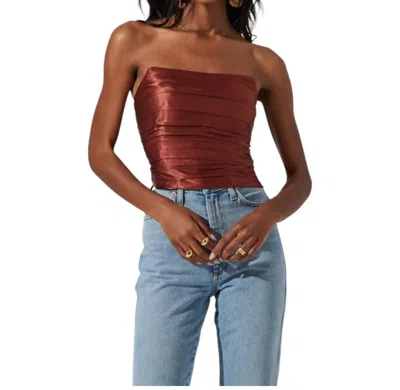 Astr The Label Mercury Strapless Top In Rust