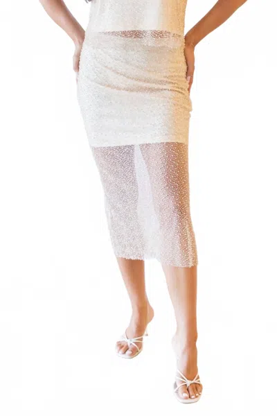 Astr Messina Midi Skirt In Champagne In White