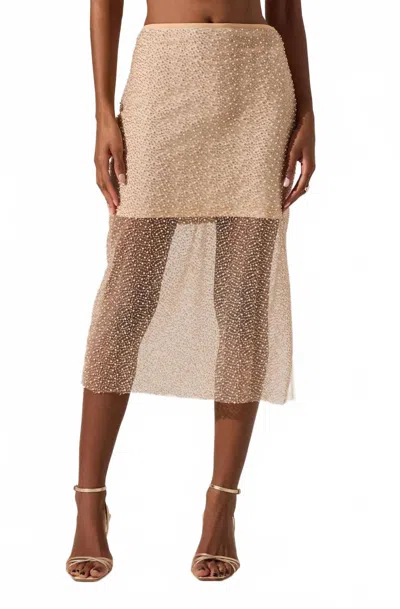 Astr Messina Skirt In Champagne In Brown
