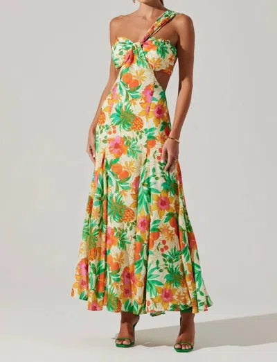ASTR MEZCAL MAXI DRESS IN ORANGE GREEN PRINT