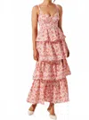 Astr Midsummer Eyelet Tiered Maxi Dress In Pink Multi Floral In Multi