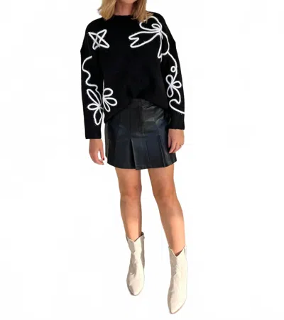 Astr Mikita Faux Leather Pleated Skirt In Black