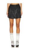 Astr The Label Mikita Pleated Faux Leather Miniskirt In Black