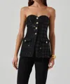 Astr The Label Milani Strapless Sequin Top In Black