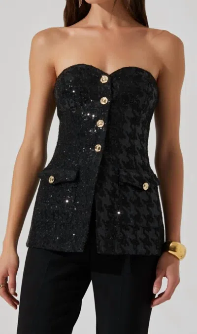 Astr The Label Milani Strapless Sequin Top In Multicolor