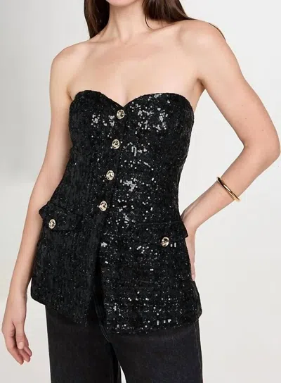 Astr Milani Top In Black Sequin In Multi
