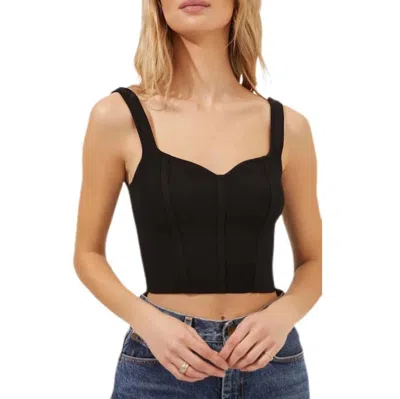 Astr Milano Ribbed Sweater Tank Top In Black