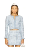 Astr The Label Milena Tweed Jacket In Blue
