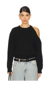 Astr The Label Tori Embellished Cold Shoulder Sweater In 블랙