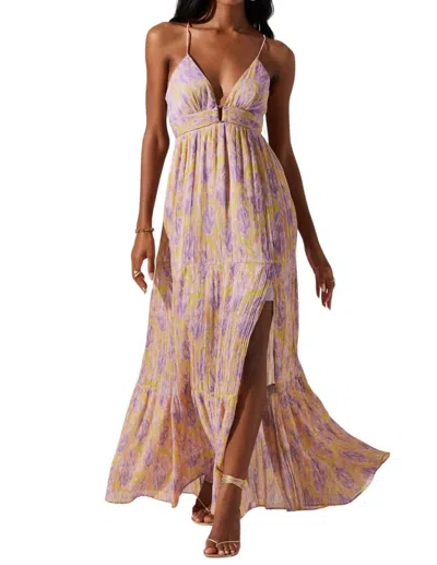 Astr Minari Dress In Purple Lime Floral In Multi
