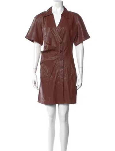 Pre-owned Astr Mini Dress In Brown