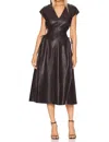 Astr Miranda Midi Dress In Dark Brown