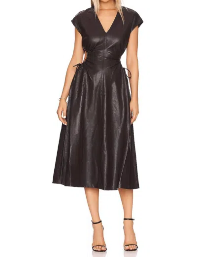 Astr Miranda Midi Dress In Dark Brown