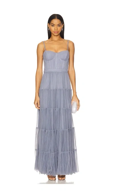 Astr Mireya Dress In Dusty Blue