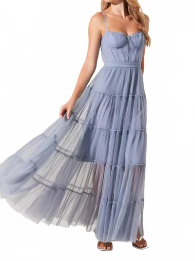 ASTR MIREYA DRESS IN DUSTY BLUE