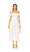 Astr Mixed Media Off Shoulder Dress In White