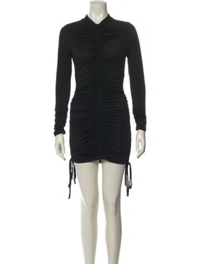 Pre-owned Astr Mock Neck Knee-length Dress In Black