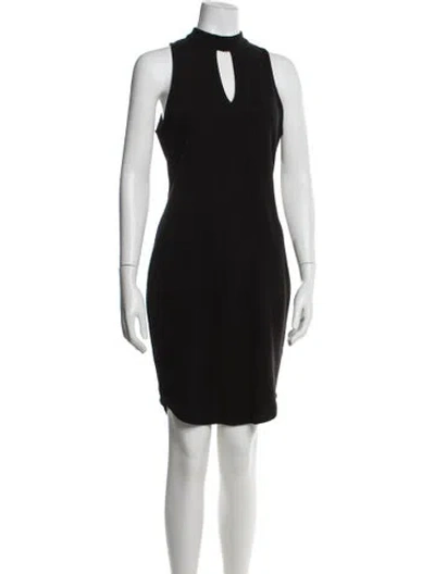 Pre-owned Astr Mock Neck Knee-length Dress In Black