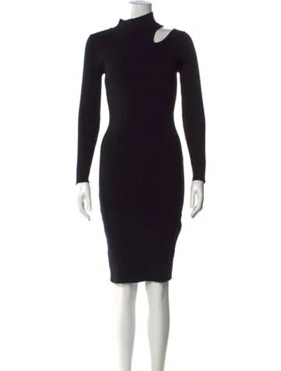 Pre-owned Astr Mock Neck Knee-length Dress In Black