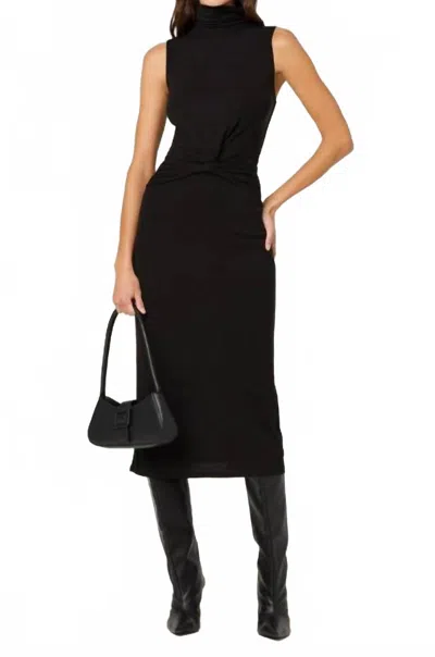 Astr Riana Twist Front Midi Dress In Black