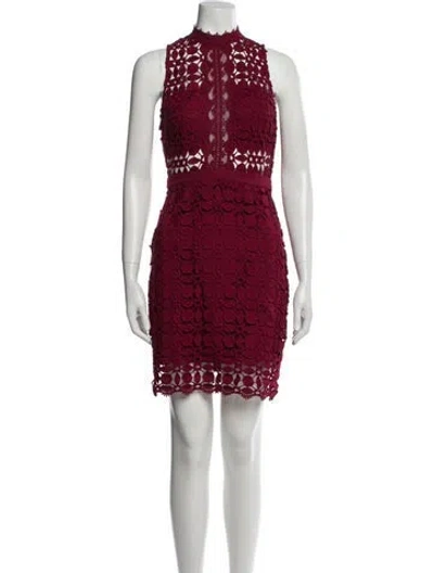Pre-owned Astr Mock Neck Mini Dress In Burgundy