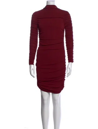 Pre-owned Astr Mock Neck Mini Dress In Burgundy