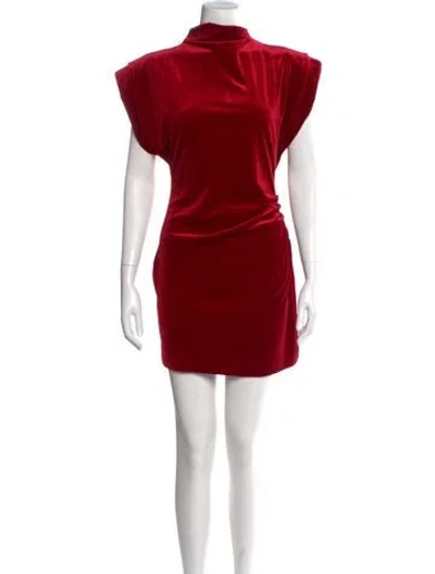Pre-owned Astr Mock Neck Mini Dress In Red
