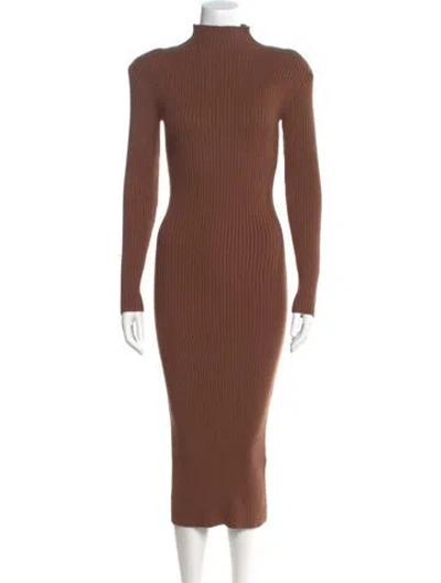 Pre-owned Astr Mock Neck Sweater In Brown