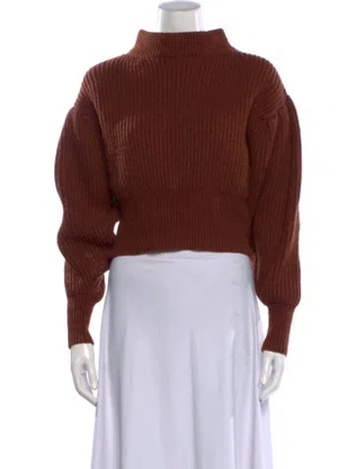 Pre-owned Astr Mock Neck Sweater In Brown