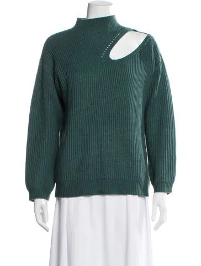 Pre-owned Astr Mock Neck Sweater In Green