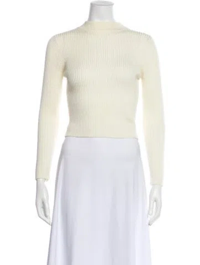 Pre-owned Astr Mock Neck Sweater In Neutral
