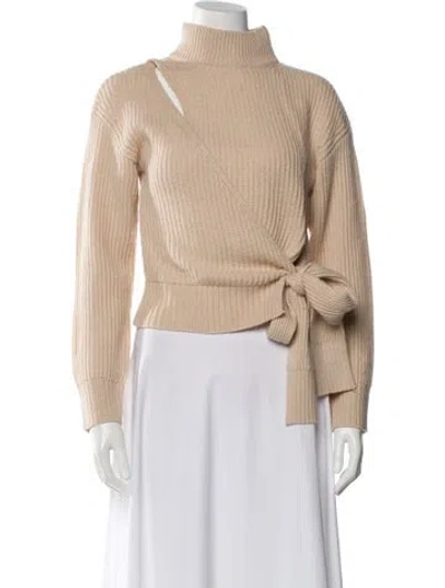 Pre-owned Astr Mock Neck Sweater In Neutral